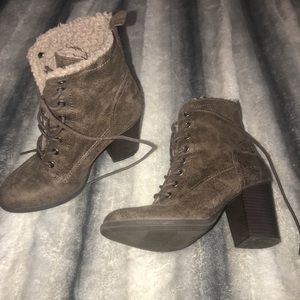 brown bootie heels